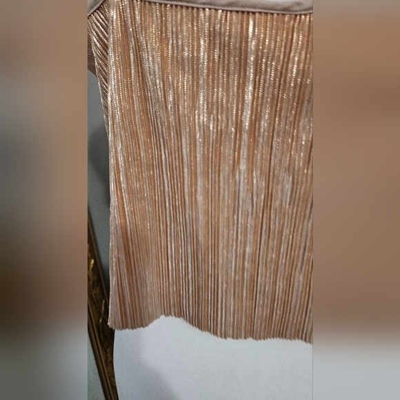 VICTORIA'S SECRET Rose Gold plisse cropped cami. Size Small - Picture 5 of 8